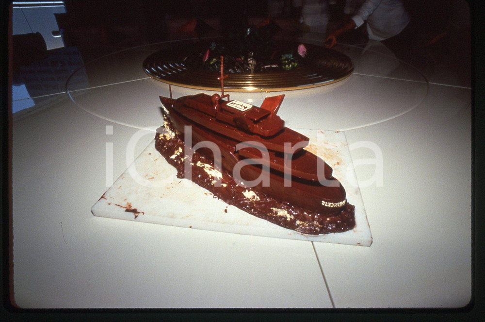 35mm vintage slide* 1988 NEW YORK Chocolate cake for TRUMP PRINCESS opening 2