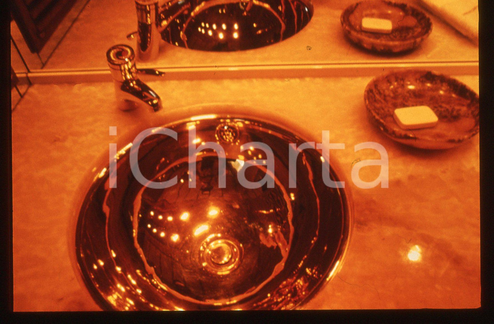 35mm vintage slide* 1988 NEW YORK Sink in the TRUMP PRINCESS yacht suite