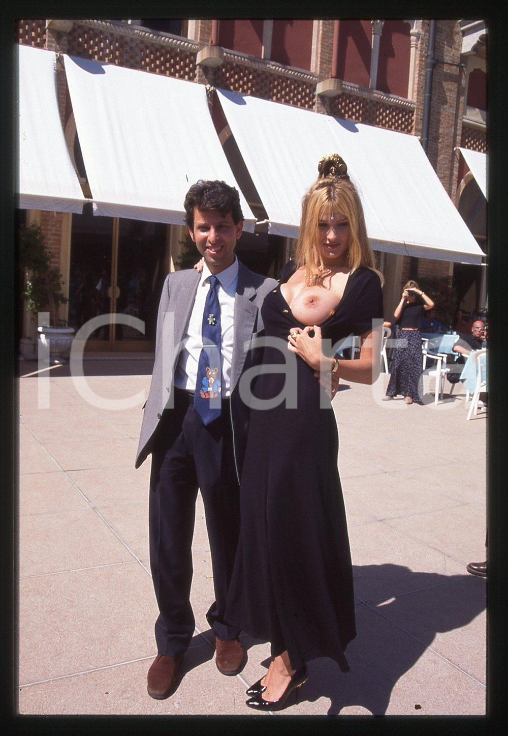 35mm vintage slide* 1995 VENEZIA LIDO - Eva HENGER e Riccardo SCHICCHI (4)