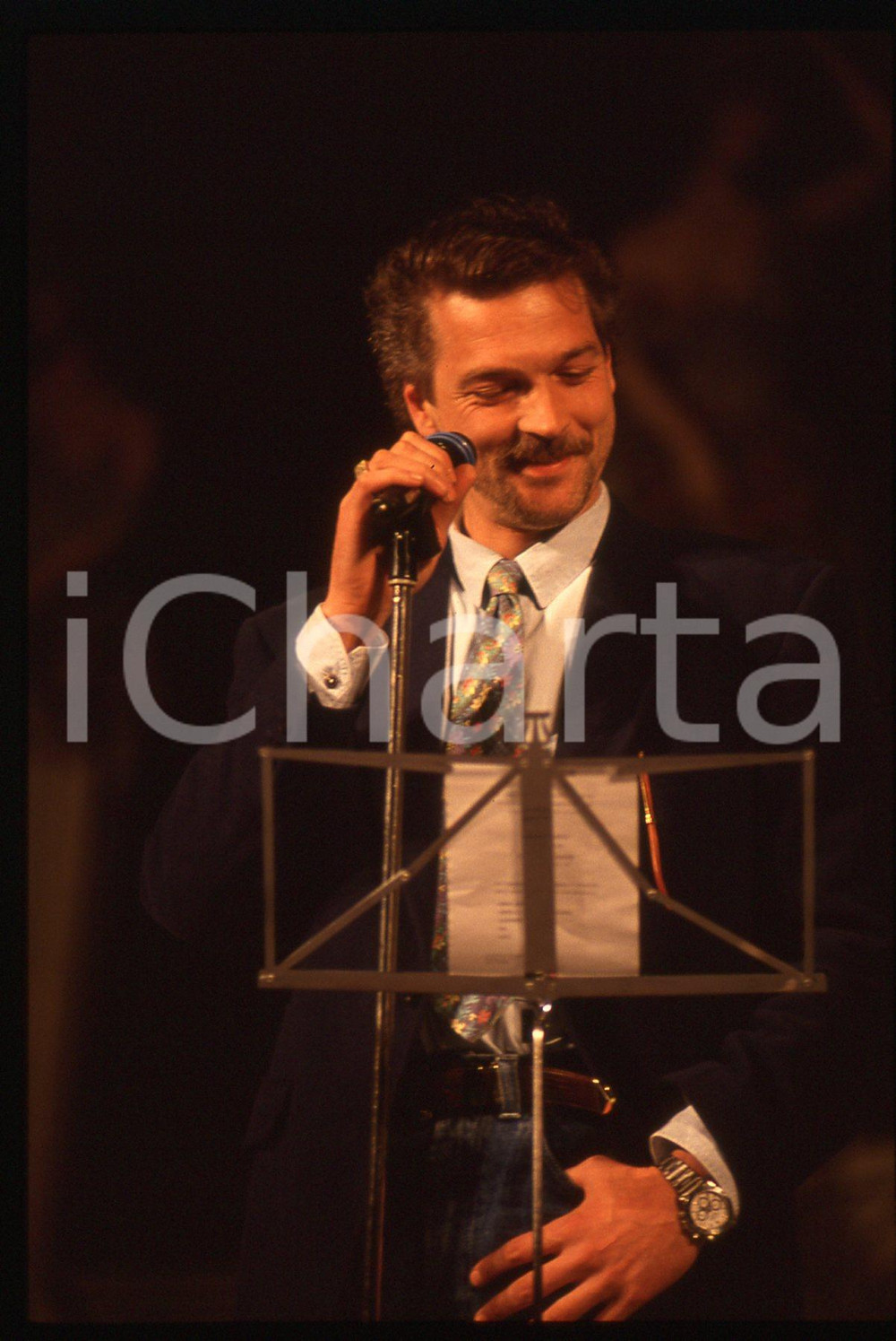 35mm vintage slide* 1993 SANREMO Gala UNICEF - Stefano TACCONI durante le prove