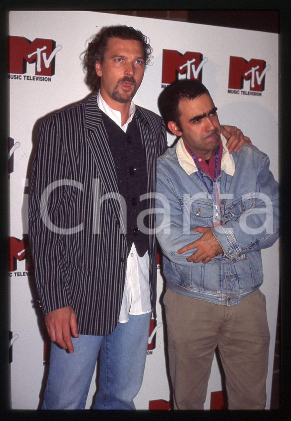 35mm vintage slide* 1995 ca MILANO - Stefano TACCONI con ELIO Stefano BELISARI