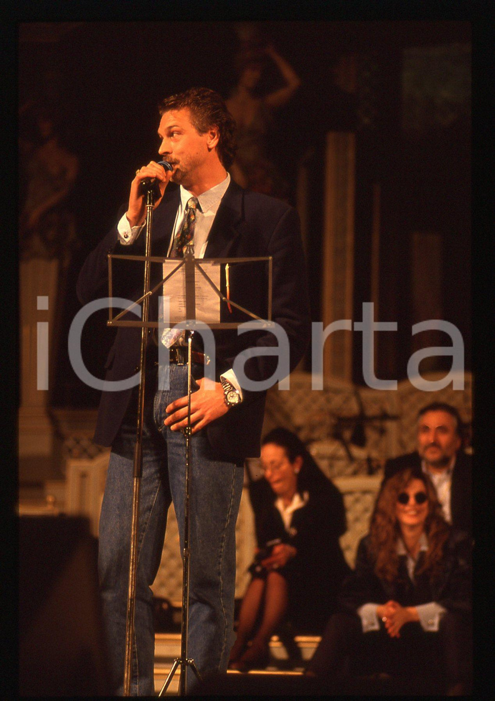 35mm vintage slide* 1993 SANREMO Gala UNICEF Stefano TACCONI durante le prove 13
