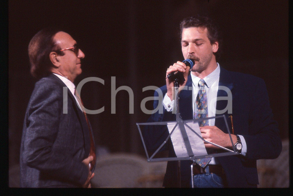35mm vintage slide* 1993 SANREMO Gala UNICEF Stefano TACCONI e Pippo BAUDO (11)