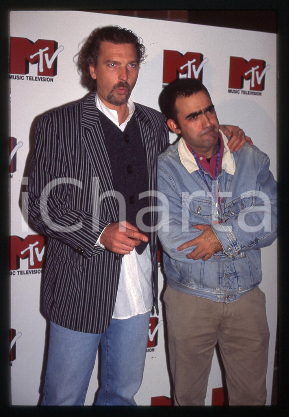 35mm vintage slide* 1995 ca MILANO - Stefano TACCONI con ELIO Stefano BELISARI 2