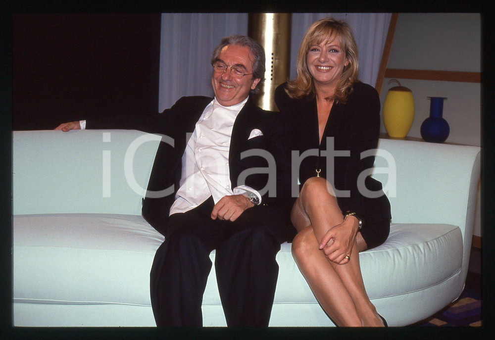 35mm vintage slide* 1993 RAI 2 - Gualtiero MARCHESI e Marina PERZY Ritratto