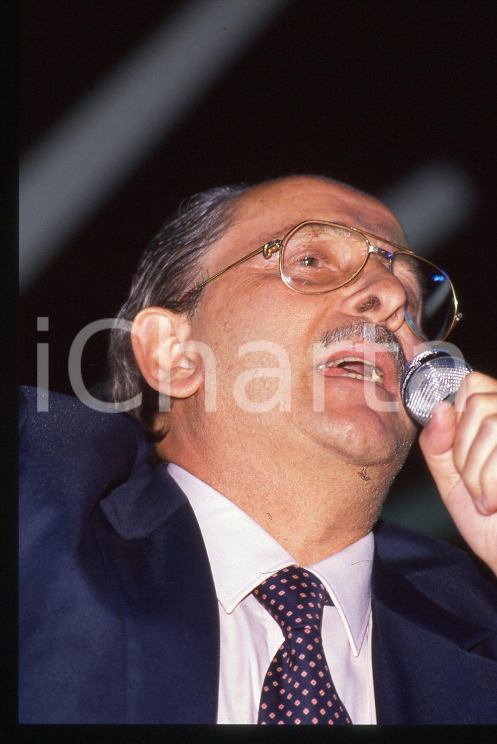 35mm vintage slide* 1989 MILANO Domenico MODUGNO canta ad un comizio del PSDI 36