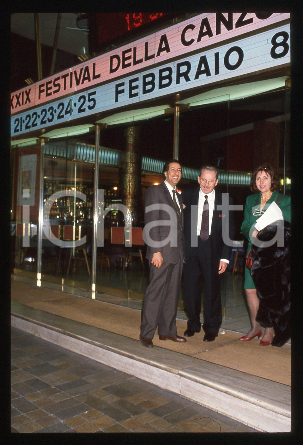 35mm vintage slide* 1989 FESTIVAL SANREMO - Domenico MODUGNO Adriano ARAGOZZINI