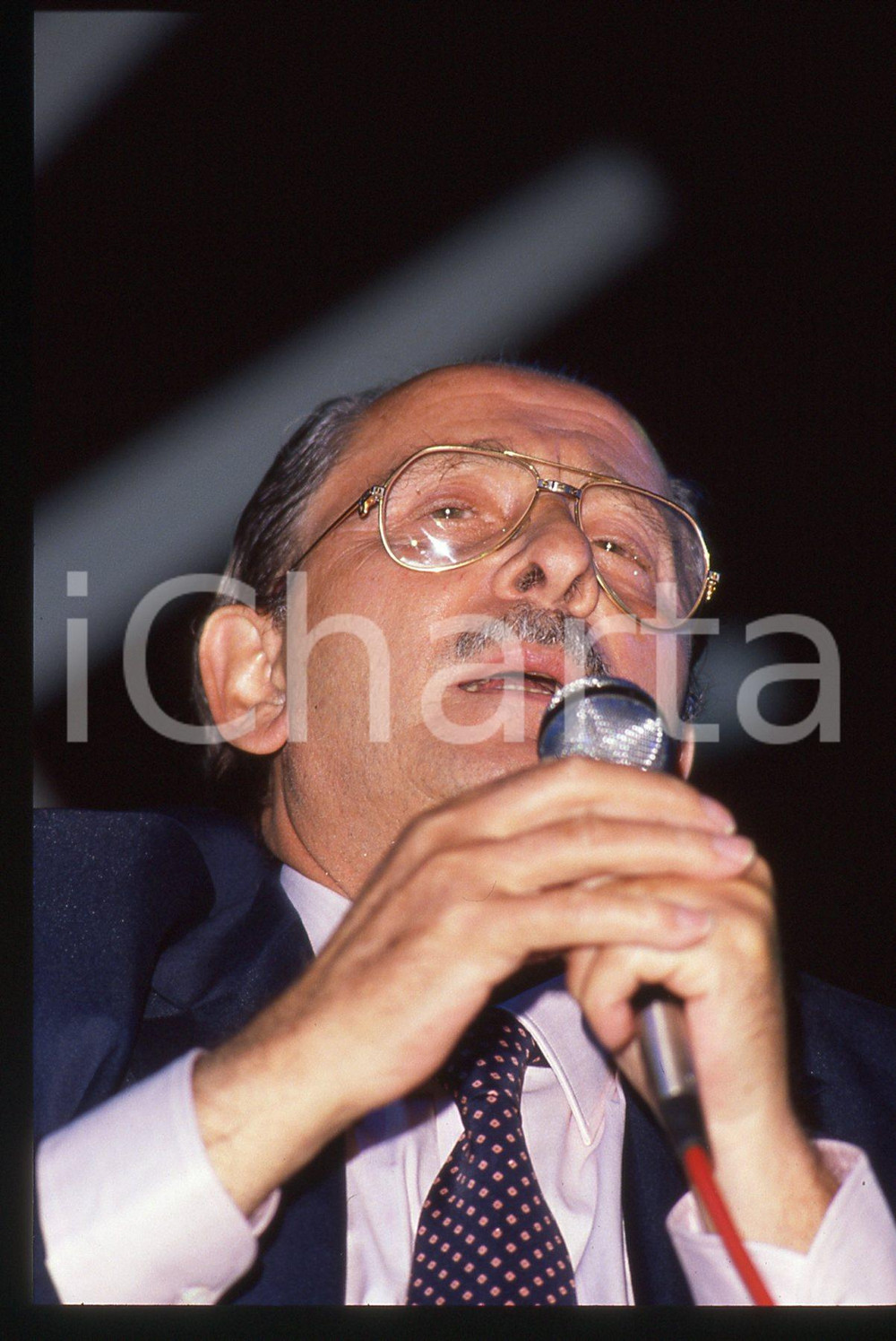 35mm vintage slide* 1989 MILANO Domenico MODUGNO canta ad un comizio del PSDI 46