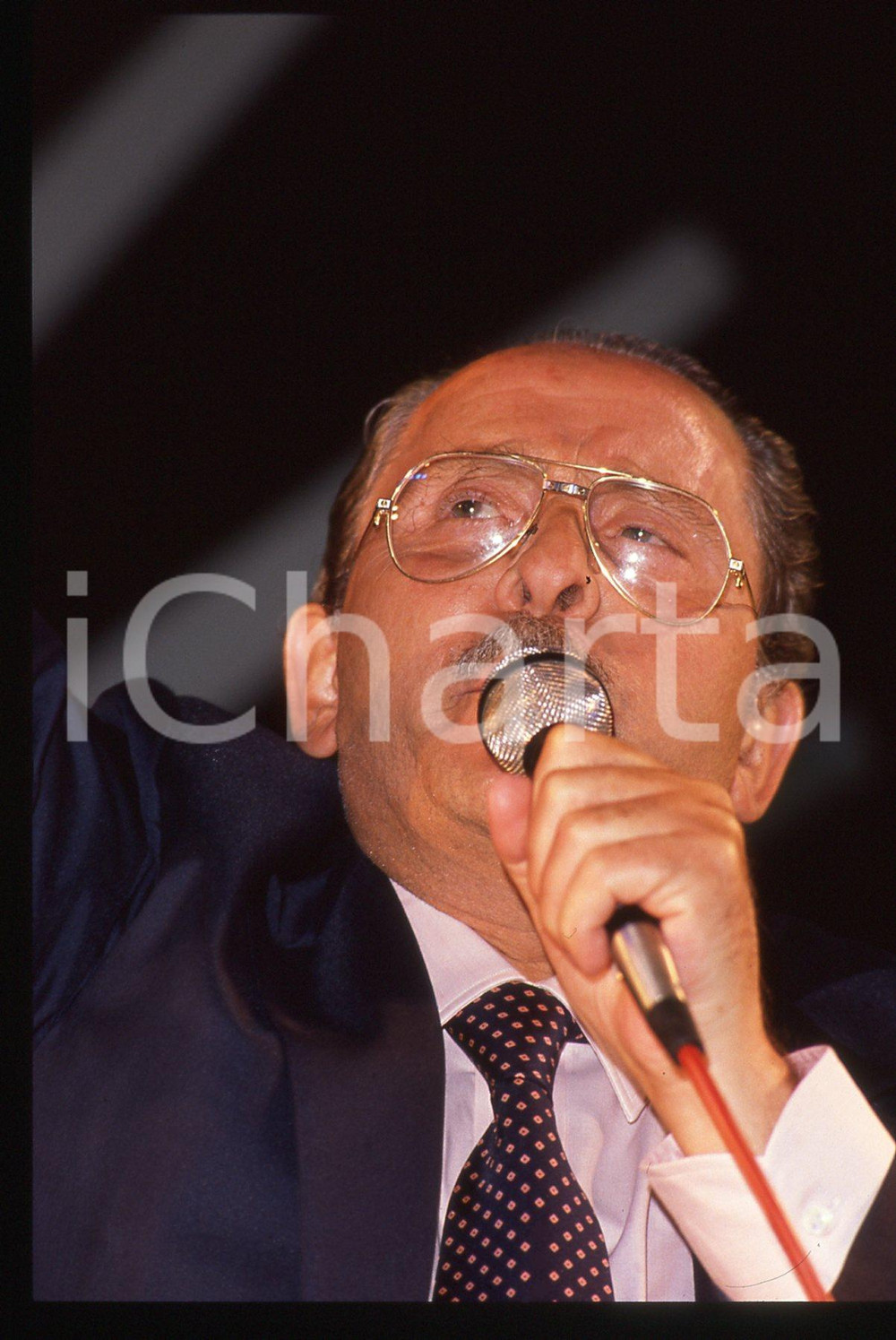 35mm vintage slide* 1989 MILANO Domenico MODUGNO canta ad un comizio del PSDI 43