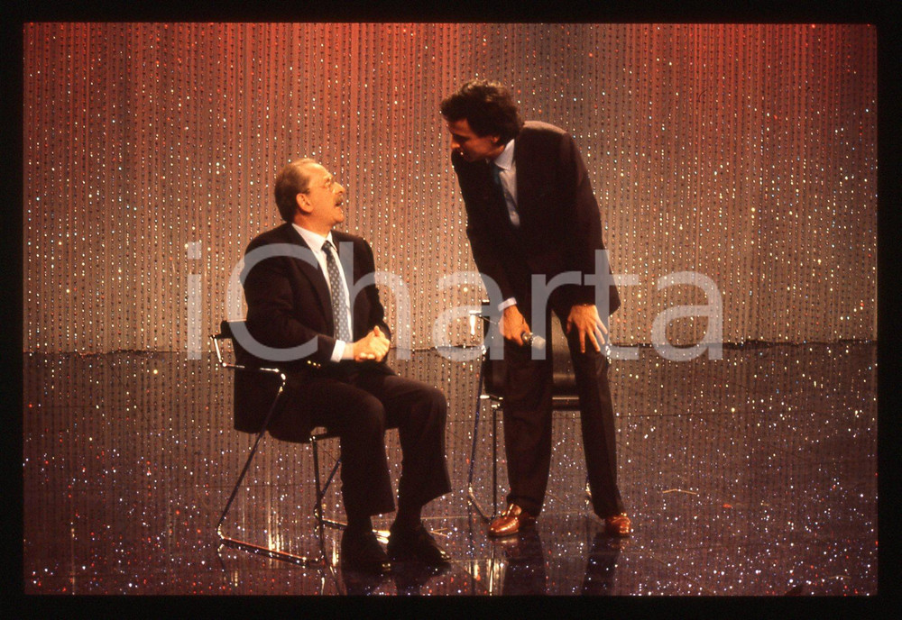 35mm vintage slide* 1988 RAI 2 - Domenico MODUGNO e Gigi SABANI (4)