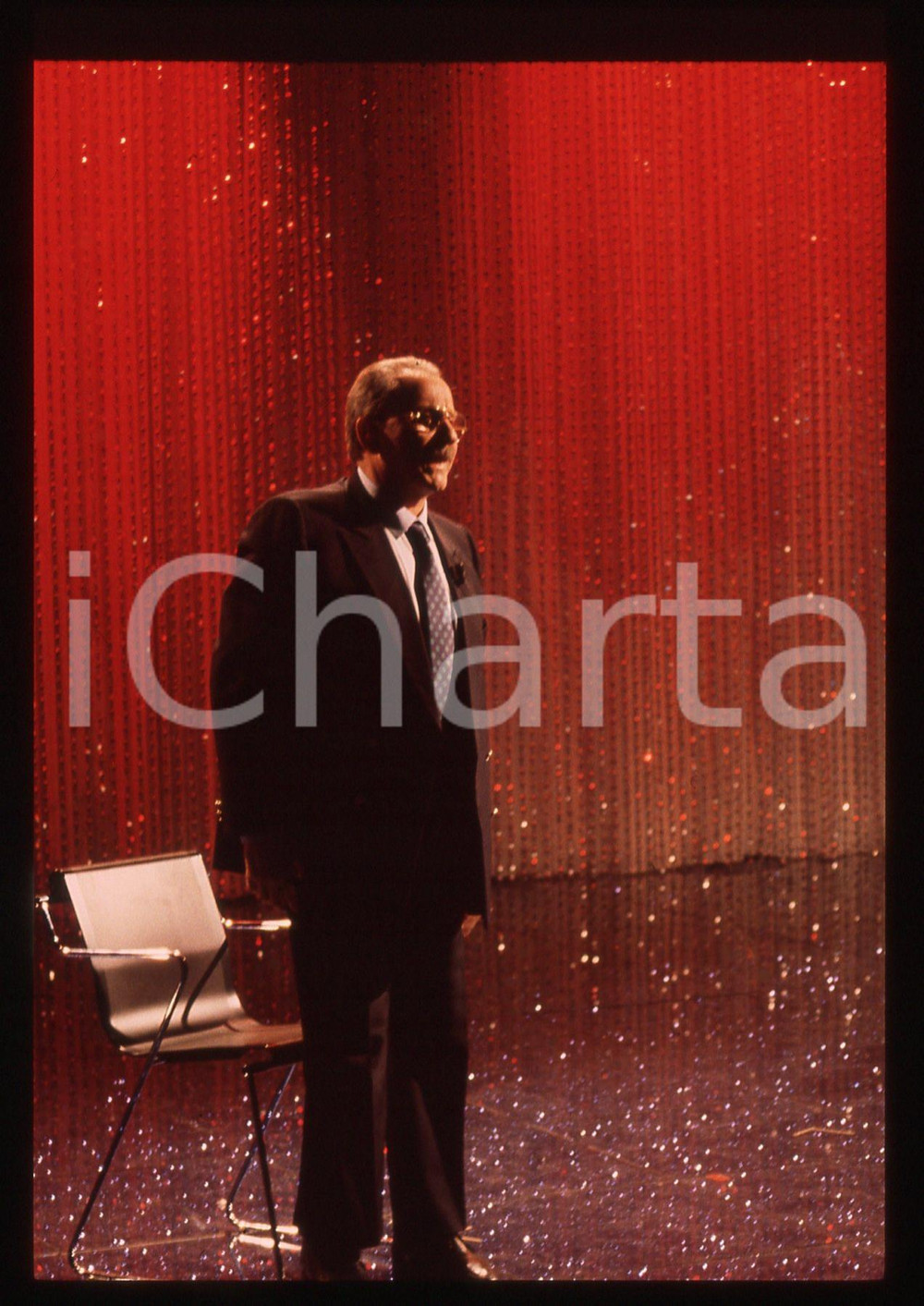 35mm vintage slide* 1988 RAI 2 - Domenico MODUGNO a CHI TIRIAMO IN BALLO? (2)