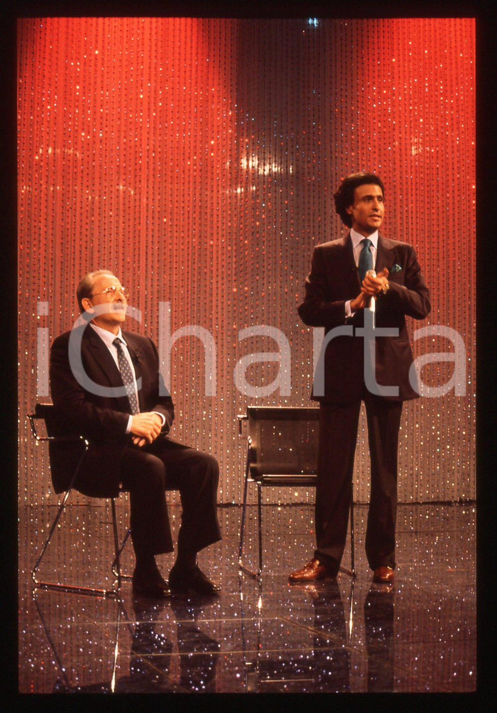 35mm vintage slide* 1988 RAI 2 - Domenico MODUGNO e Gigi SABANI (5)