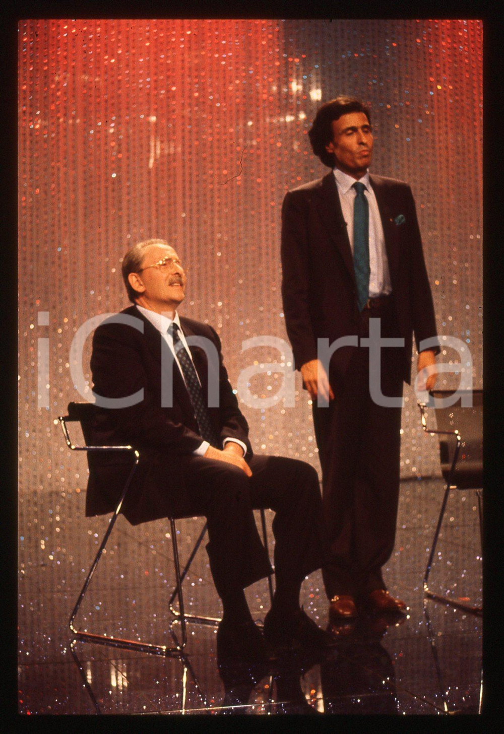 35mm vintage slide* 1988 RAI 2 - Domenico MODUGNO e Gigi SABANI (12)