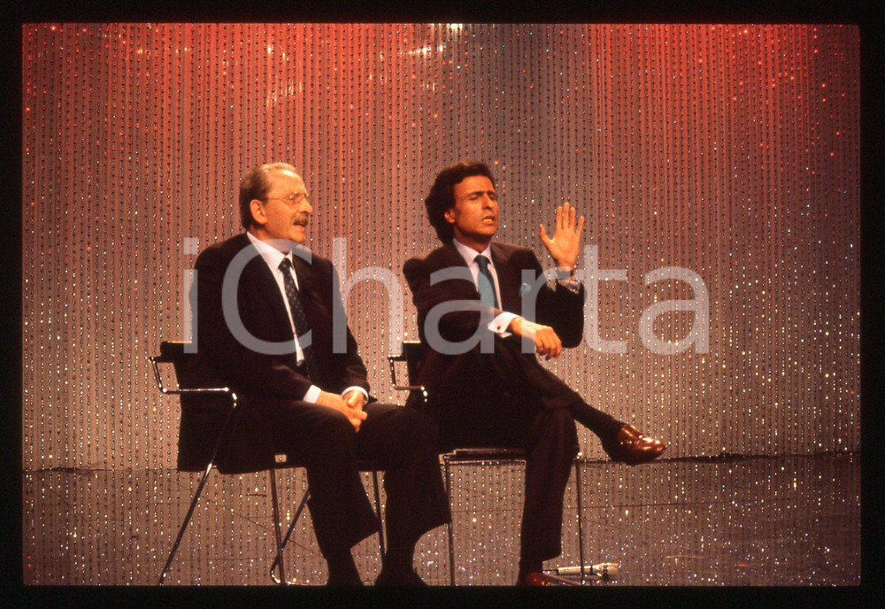 35mm vintage slide* 1988 RAI 2 - Domenico MODUGNO e Gigi SABANI (13)