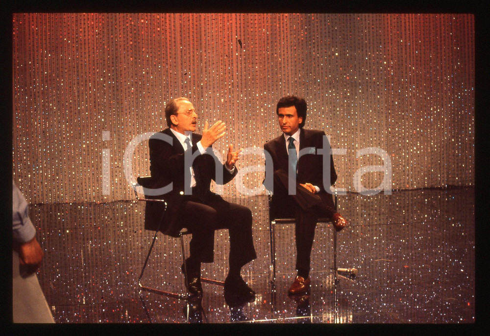 35mm vintage slide* 1988 RAI 2 - Domenico MODUGNO e Gigi SABANI (14)