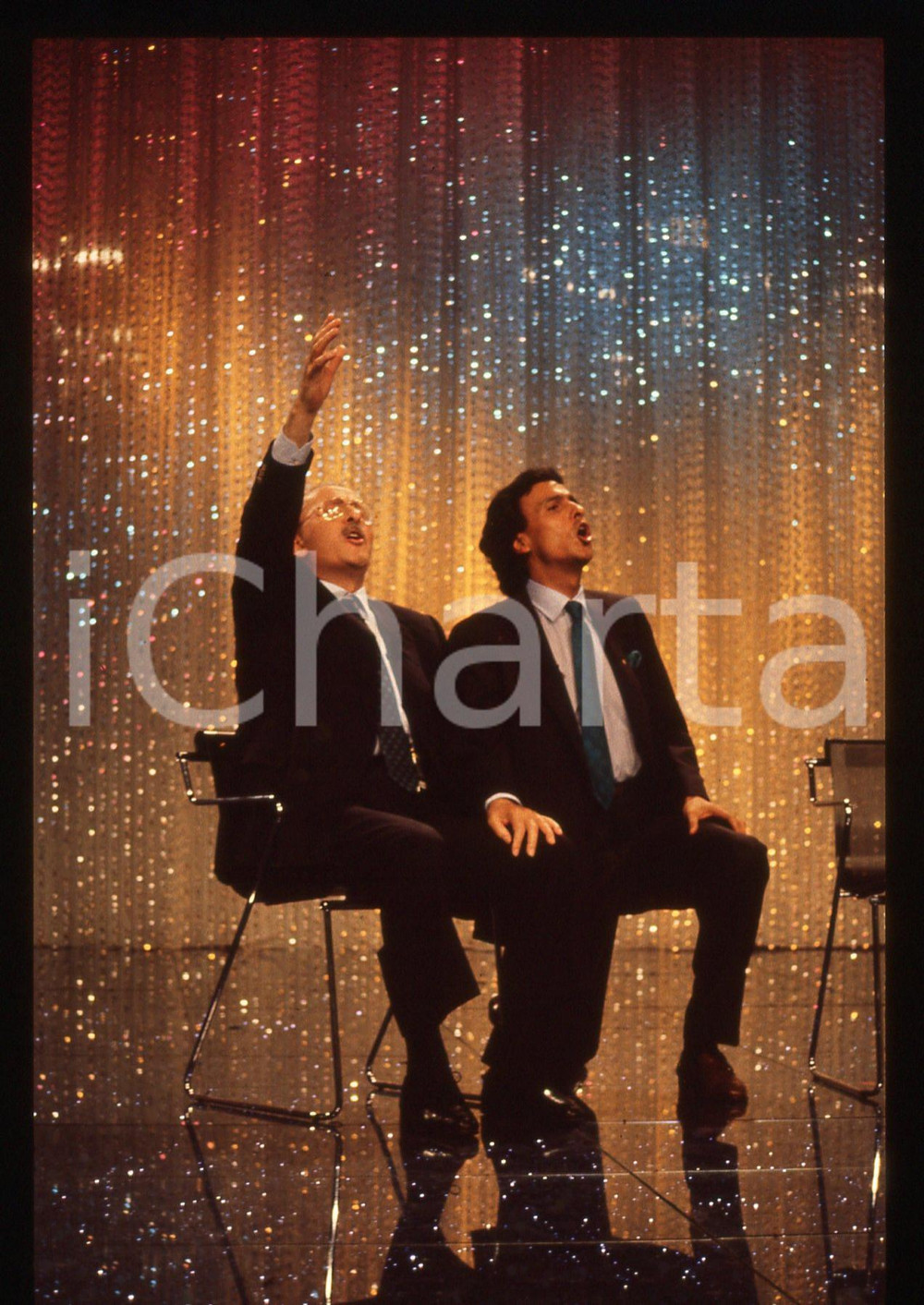 35mm vintage slide* 1988 RAI 2 - Domenico MODUGNO e Gigi SABANI (3)