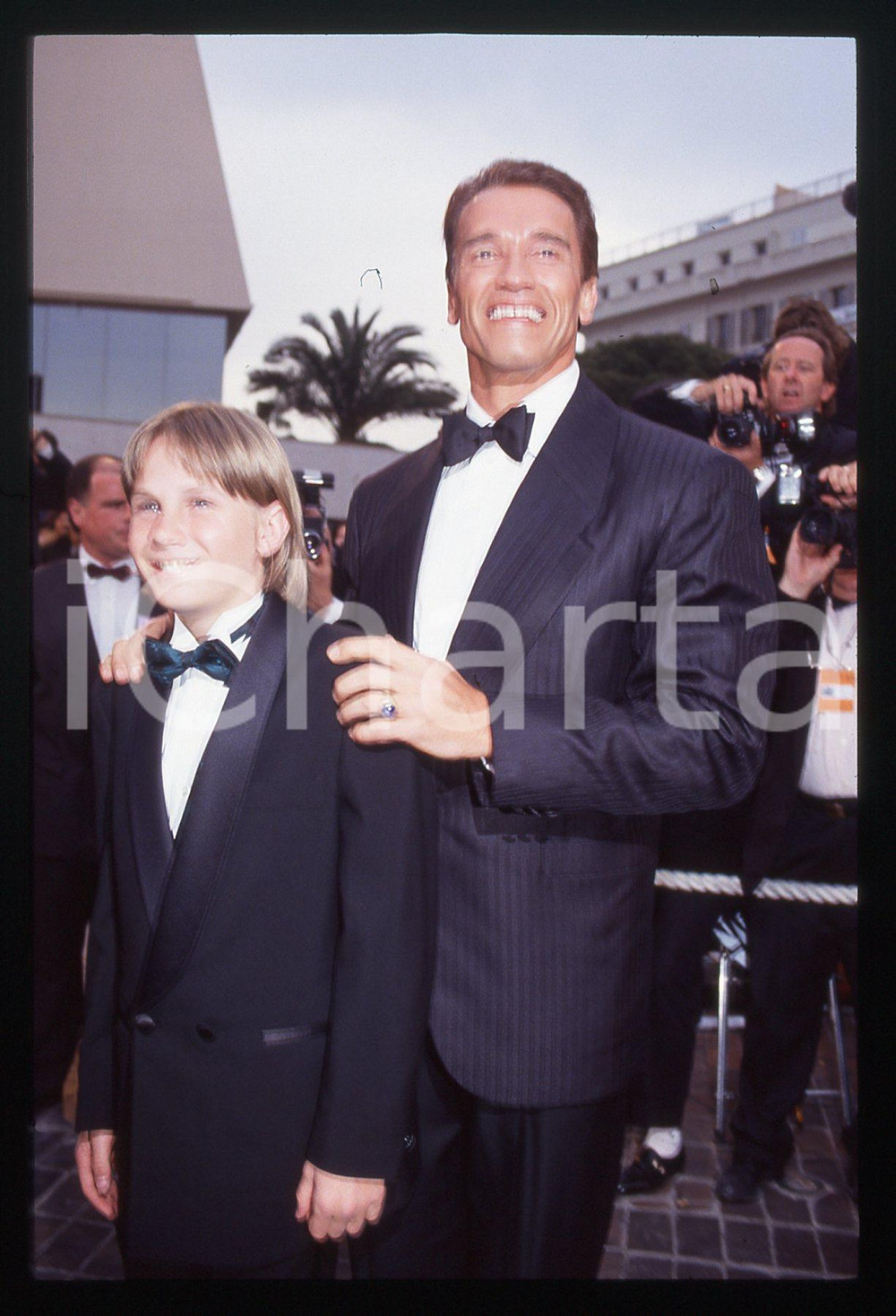 35mm vintage slide* 1993 FESTIVAL CANNES Arnold SCHWARZENEGGER Austin O'BRIEN 18