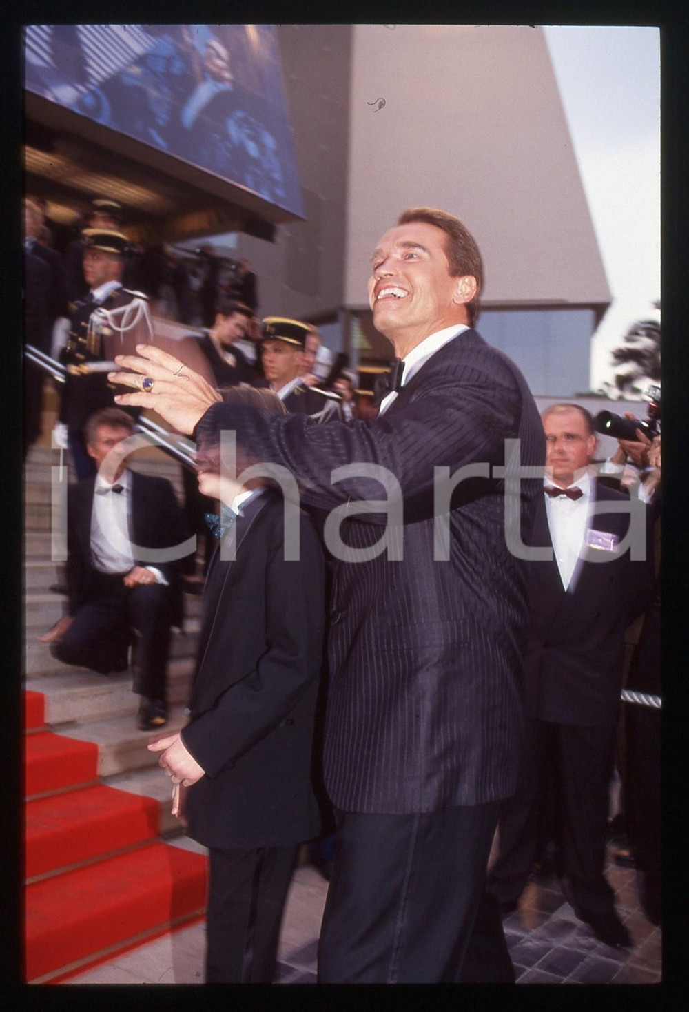 35mm vintage slide* 1993 FESTIVAL CANNES Arnold SCHWARZENEGGER Austin O'BRIEN 19