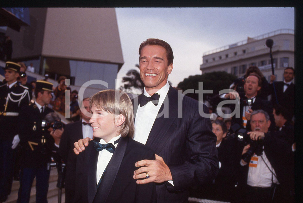 35mm vintage slide* 1993 FESTIVAL CANNES Arnold SCHWARZENEGGER Austin O'BRIEN 20
