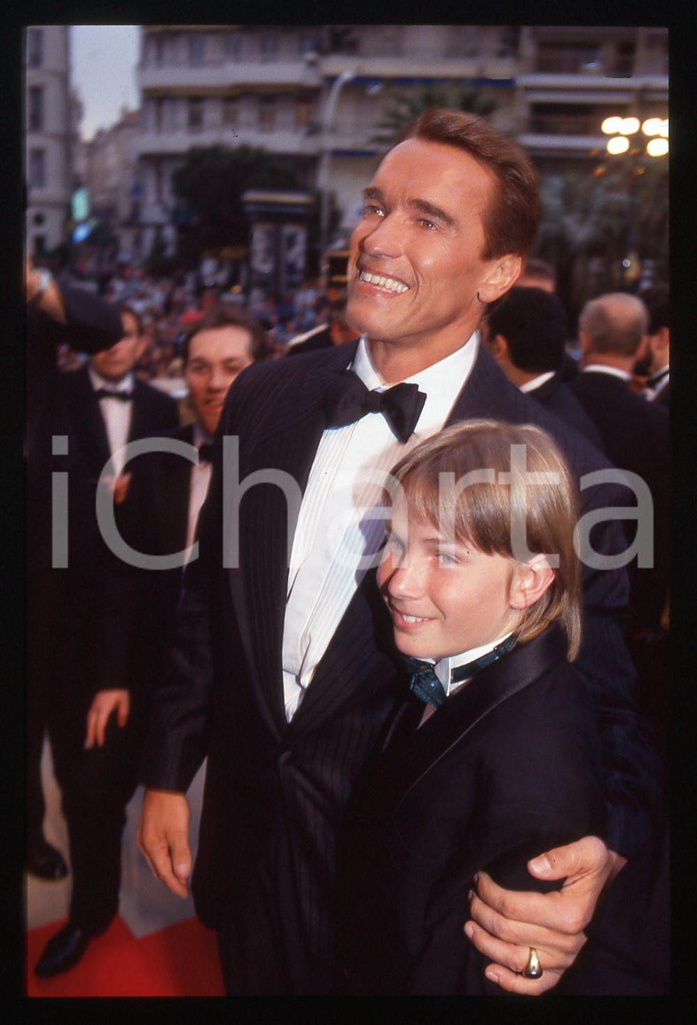 35mm vintage slide* 1993 FESTIVAL CANNES Arnold SCHWARZENEGGER Austin O'BRIEN 21