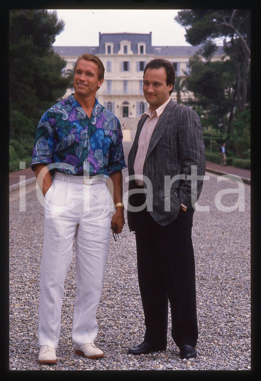 35mm vintage slide* 1988 CANNES - Arnold SCHWARZENEGGER e Jim BELUSHI (8)