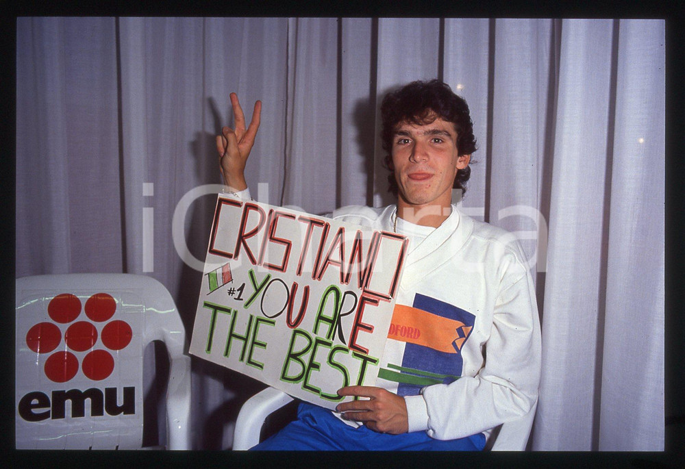 35mm vintage slide* 1990 ca TENNIS - Cristiano CARATTI Ritratto del tennista (2)