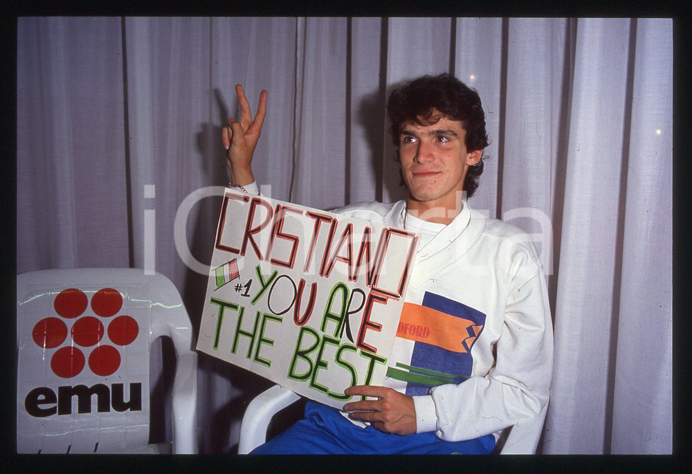 35mm vintage slide* 1990 ca TENNIS - Cristiano CARATTI Ritratto del tennista (4)