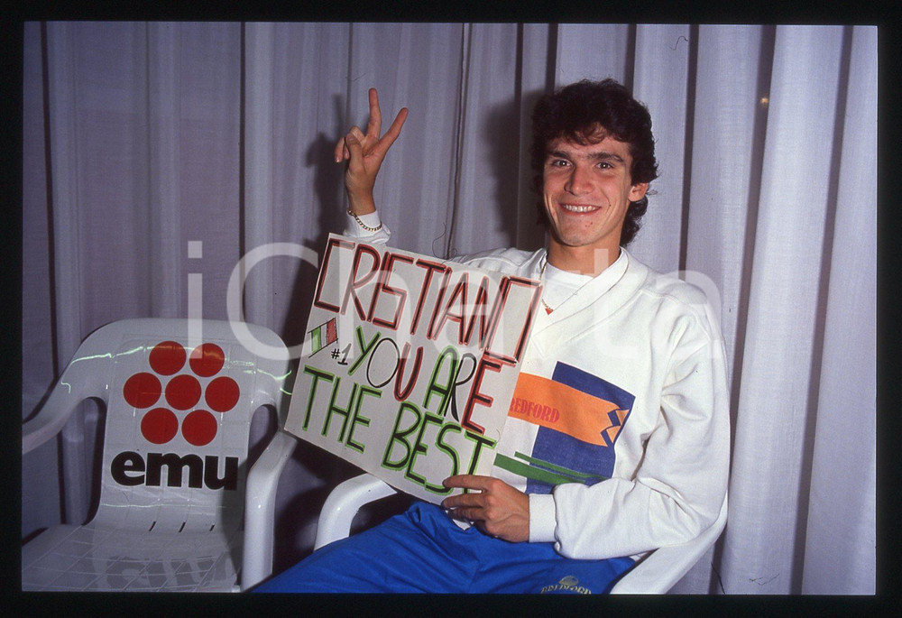 35mm vintage slide* 1990 ca TENNIS - Cristiano CARATTI Ritratto del tennista (5)