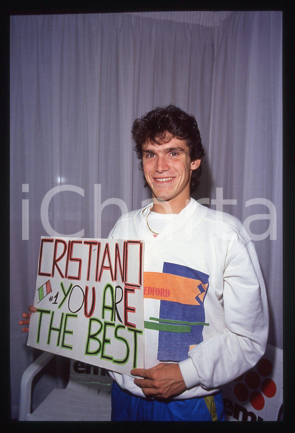 35mm vintage slide* 1990 ca TENNIS - Cristiano CARATTI Ritratto del tennista (6)