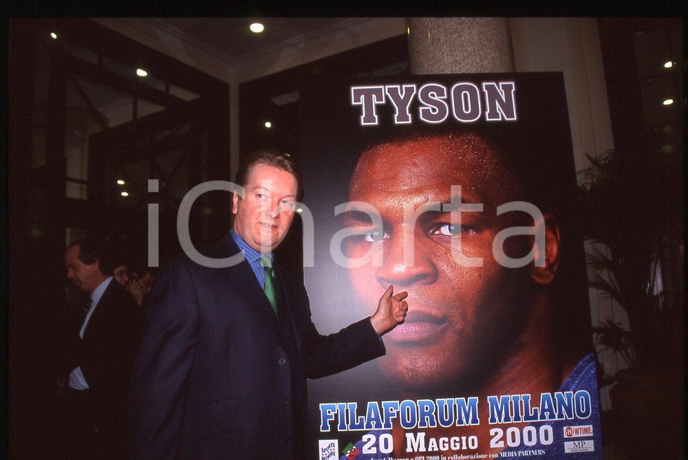 35mm vintage slide* 2000 MILANO Frank WARREN promuove incontro boxe Mike TYSON 4