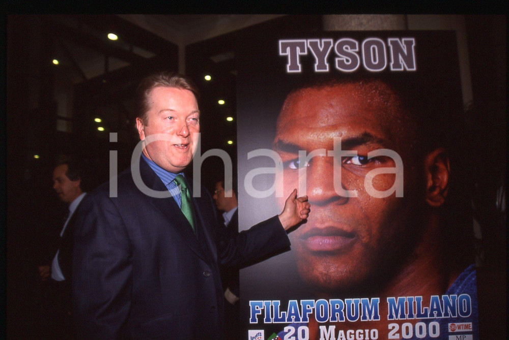 35mm vintage slide* 2000 MILANO Frank WARREN promuove incontro boxe Mike TYSON 6