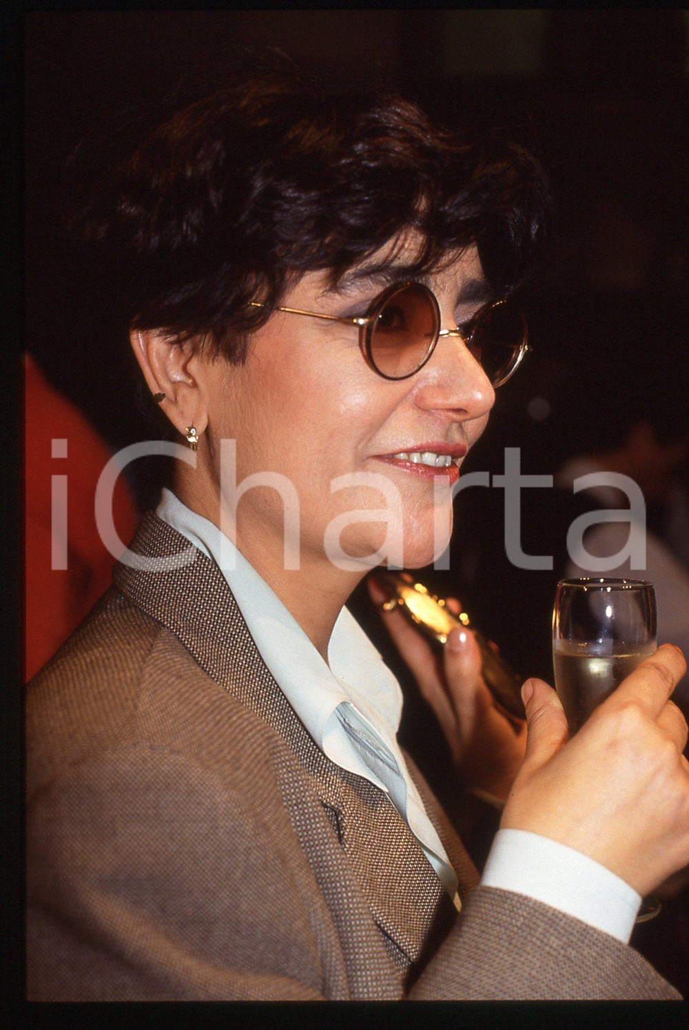 35mm vintage slide* 1992 SANREMO - Mia MARTINI brinda presentazione cd LACRIME 3