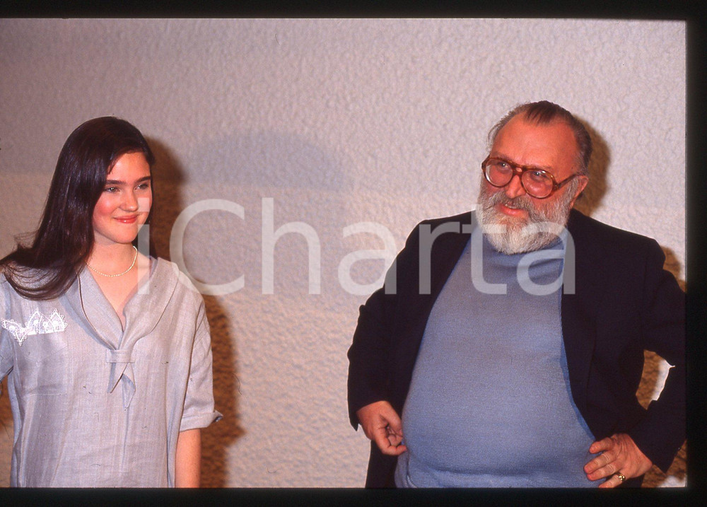 35mm vintage slide* 1984 FESTIVAL CANNES - Sergio LEONE e Jennifer CONNELLY