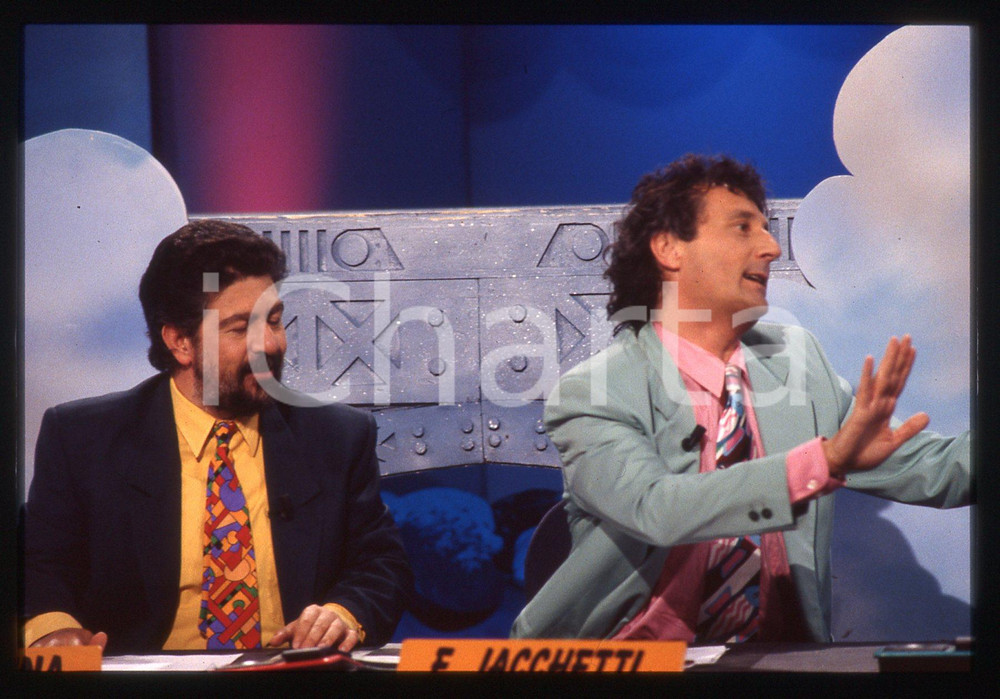35mm vintage slide* 1995 STRISCIA LA NOTIZIA - Enzo IACCHETTI e Lello ARENA (6)