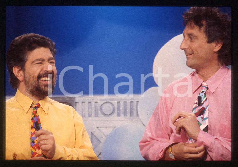 35mm vintage slide* 1995 STRISCIA LA NOTIZIA - Enzo IACCHETTI e Lello ARENA (12)