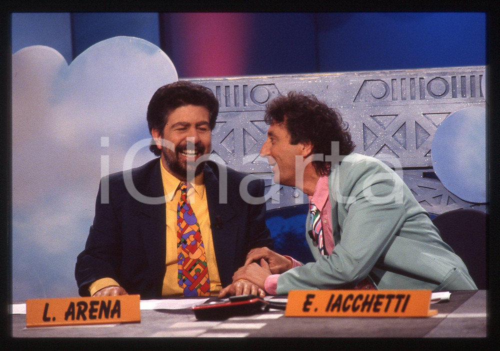 35mm vintage slide* 1995 STRISCIA LA NOTIZIA - Enzo IACCHETTI e Lello ARENA (13)