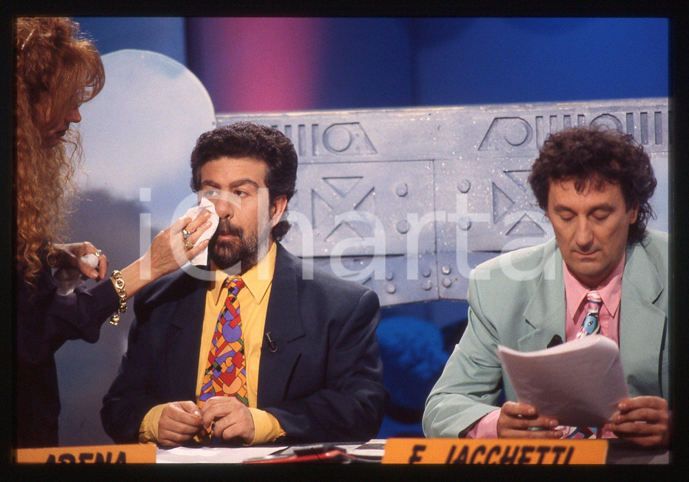 35mm vintage slide* 1995 STRISCIA LA NOTIZIA - Enzo IACCHETTI e Lello ARENA (14)