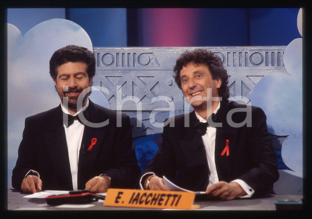 35mm vintage slide* 1995 STRISCIA LA NOTIZIA - Enzo IACCHETTI e Lello ARENA (17)