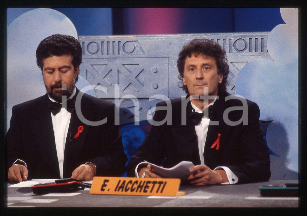 35mm vintage slide* 1995 STRISCIA LA NOTIZIA - Enzo IACCHETTI e Lello ARENA (18)