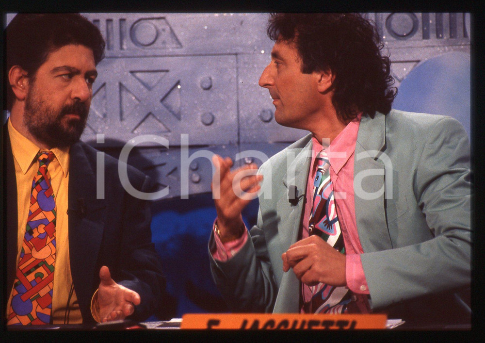 35mm vintage slide* 1995 STRISCIA LA NOTIZIA - Enzo IACCHETTI e Lello ARENA (22)