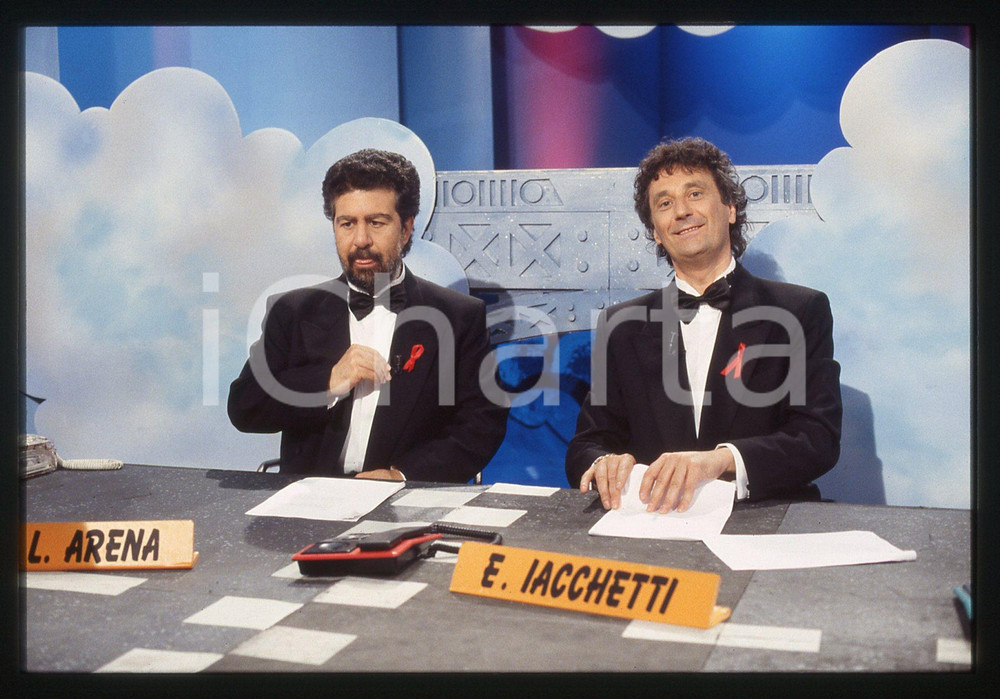 35mm vintage slide* 1995 STRISCIA LA NOTIZIA - Enzo IACCHETTI e Lello ARENA (27)