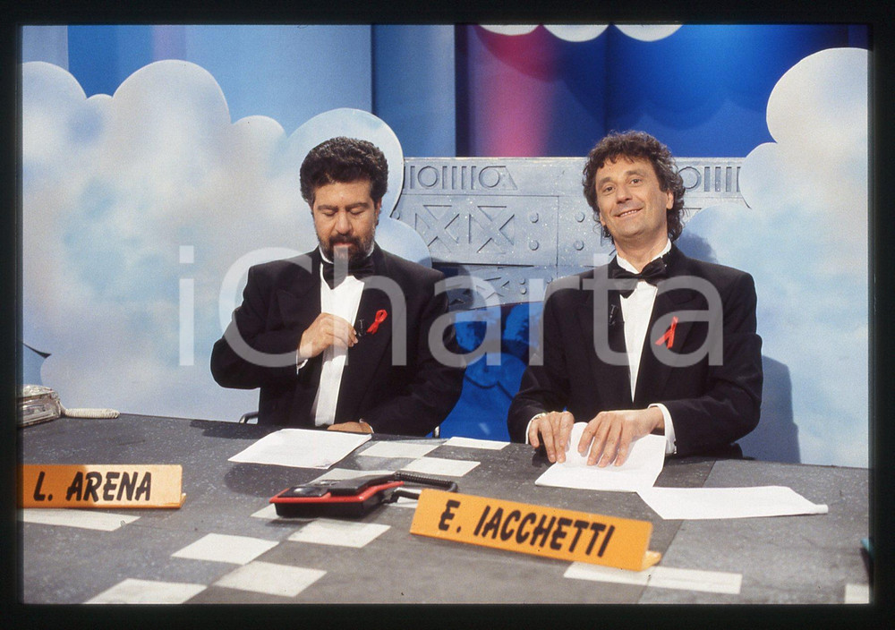 35mm vintage slide* 1995 STRISCIA LA NOTIZIA - Enzo IACCHETTI e Lello ARENA (28)