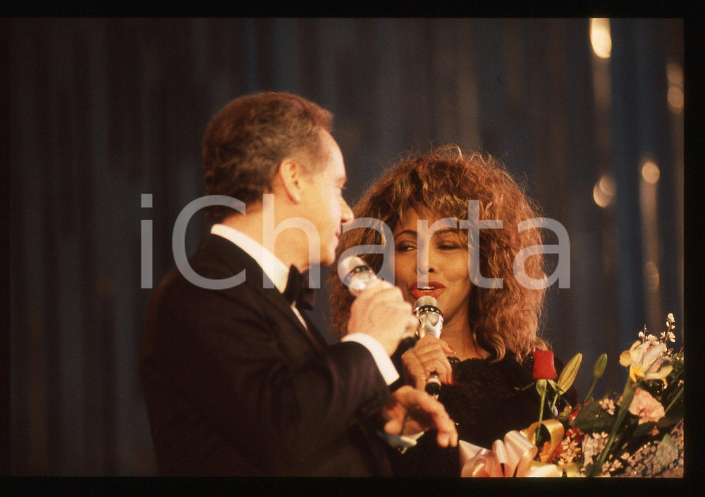 35mm vintage slide* 1990 FESTIVAL SANREMO - Tina TURNER e Johnny DORELLI