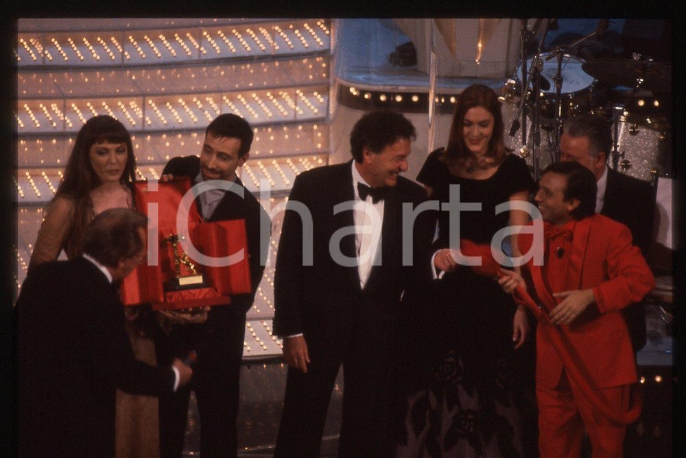 35mm vintage slide* 1997 FESTIVAL SANREMO - Piero CHIAMBRETTI e Mike BONGIORNO 7