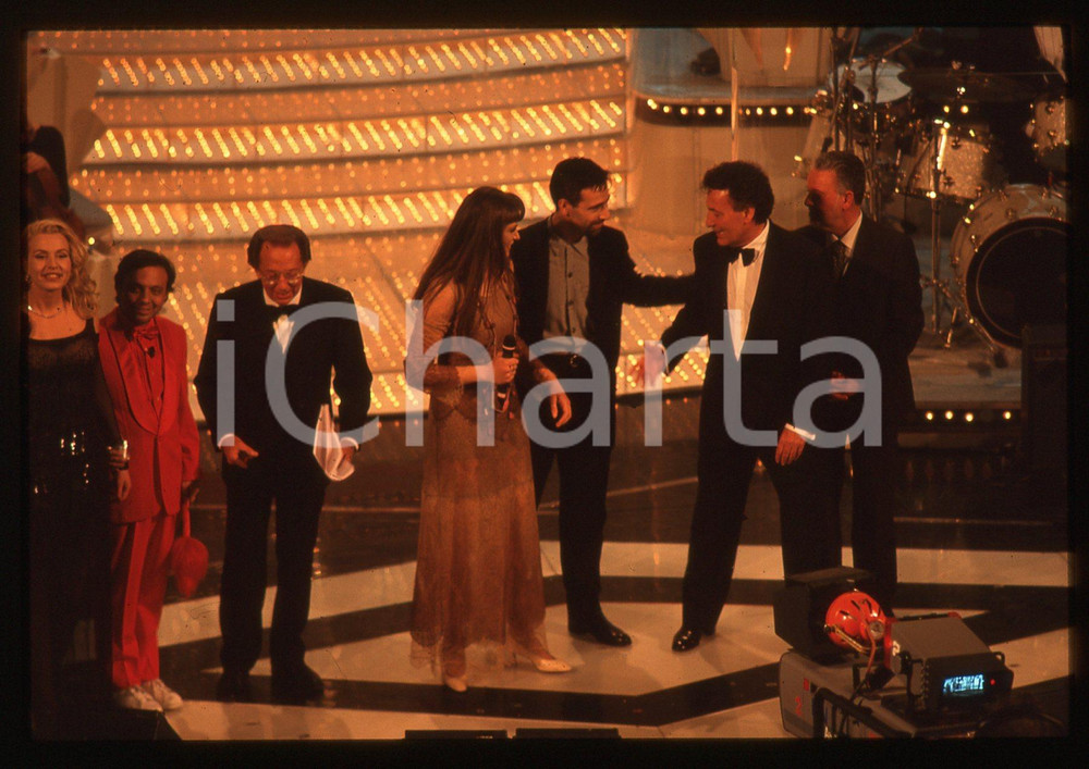 35mm vintage slide* 1997 FESTIVAL SANREMO Piero CHIAMBRETTI e Mike BONGIORNO 13