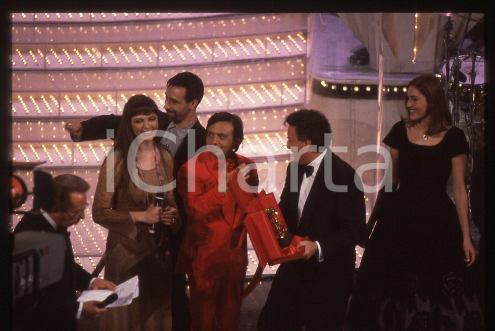 35mm vintage slide* 1997 FESTIVAL SANREMO Piero CHIAMBRETTI e Mike BONGIORNO 15