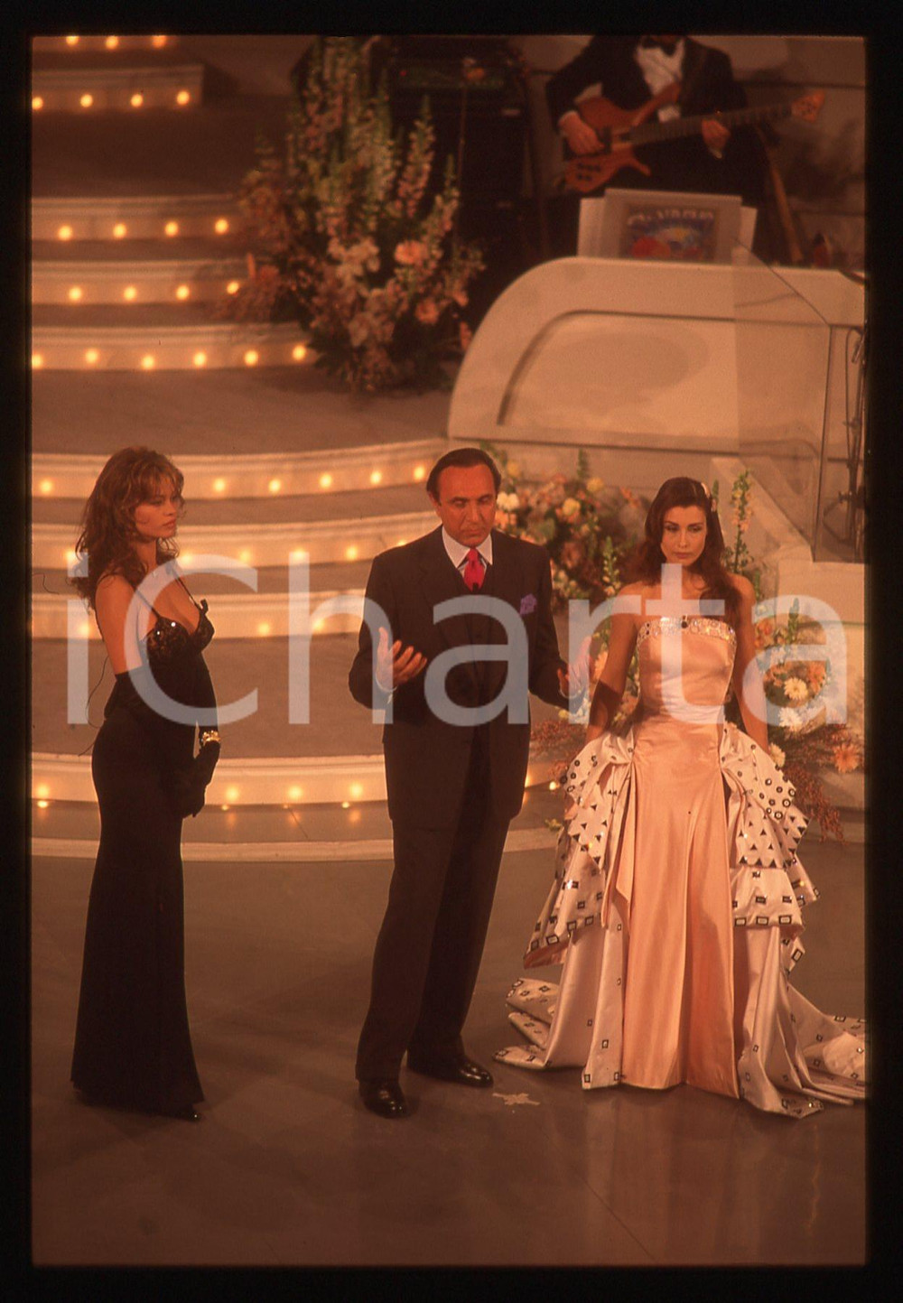 35mm vintage slide* 1995 FESTIVAL SANREMO Anna FALCHI Claudia KOLL Pippo BAUDO 4