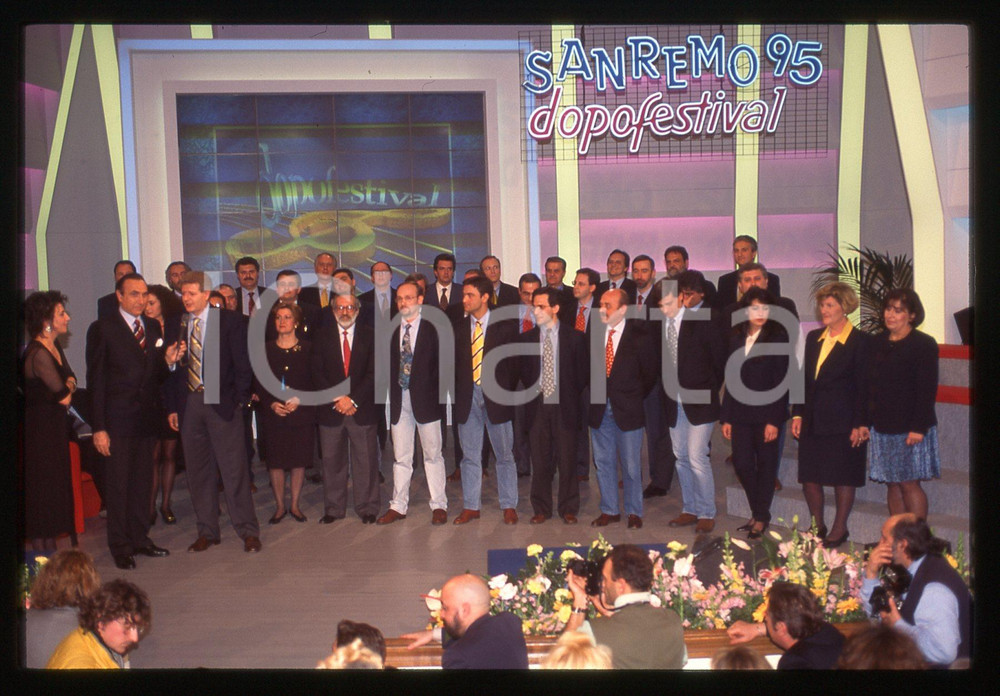 35mm vintage slide* 1995 FESTIVAL SANREMO - Serena DANDINI e Pippo BAUDO