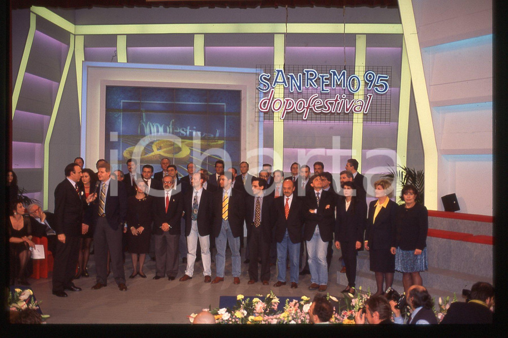 35mm vintage slide* 1995 FESTIVAL SANREMO - Luciano DE CRESCENZO e Pippo BAUDO