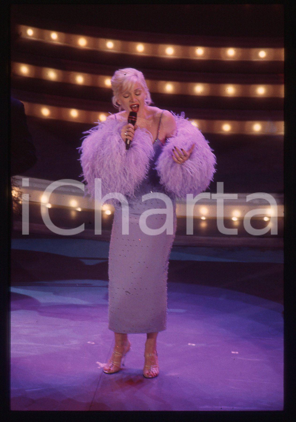 Fotografia d epoca originale 35mm vintage slide 1995 FESTIVAL SANREMO  MADONNA Louise Veronica CICCONE 8 1